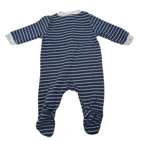 Baby Boys-3 Sleepers - Navy, Lt. Orange, White w/ Colorful Stripes - Size 0-3 M - Picture 3 of 8
